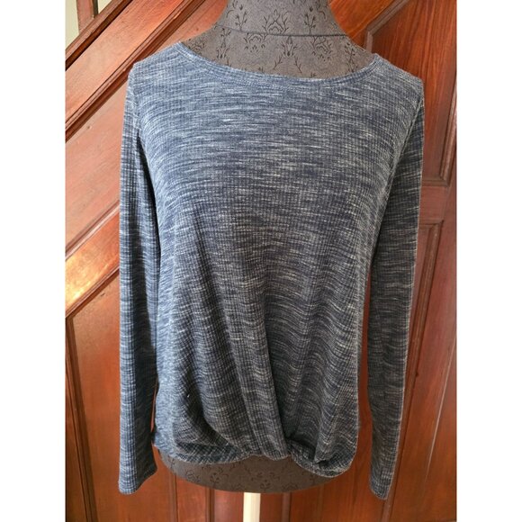 Jane & Delancey Womens Small Blue Long Sleeve Twist Front Top - Picture 1 of 7
